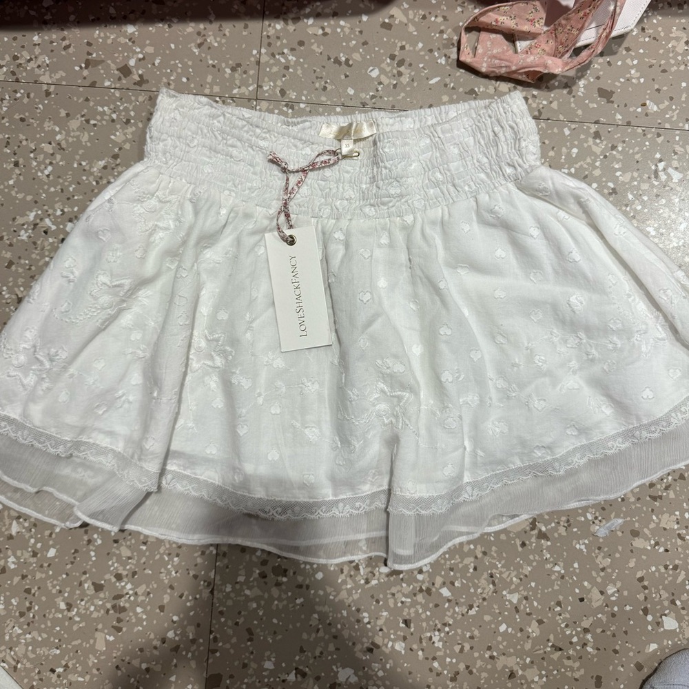 NWT Loveshack Fancy White skirt